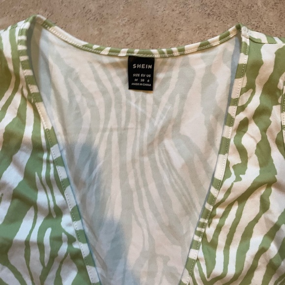 Shein green zebra striped tank - Picture 5 of 5